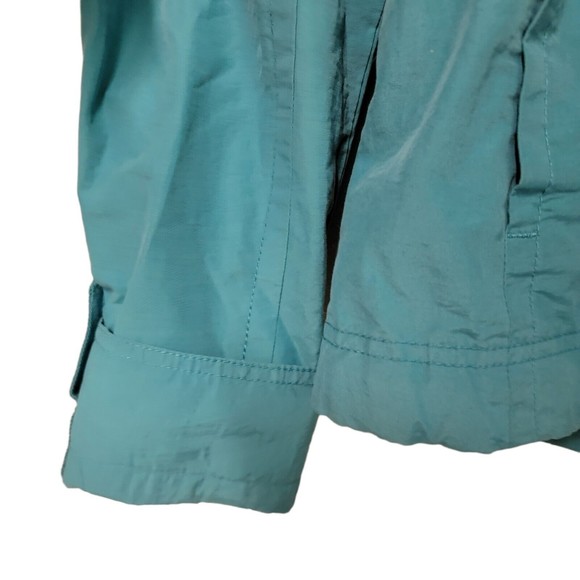 VINTAGE Columbia Jacket Womens Medium Blue Full Zip Hooded Rain Coat Pockets - Picture 4 of 7
